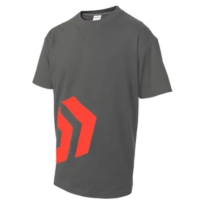 Image of DAIWA DVEC Angled Logo T Shirt Grey/Red Large DVATGR L