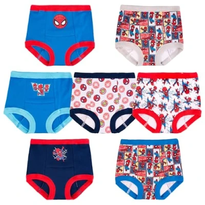 Image of Marvel Boys&#039; Superhero Potty Training Pants, Success Chart &amp; Stickers, Iron Man, Hulk More Sizes 18M 4T, 7 Pack Spiderman Classic