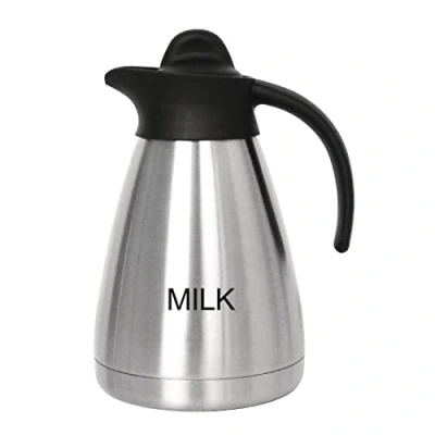 Image of Olympia Vacuum Jug Etched Milk 1L with Screw Top Flask Restaurant