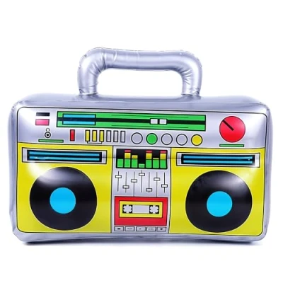 Image of ASPIRE UK Boom Box Inflatable Blow UP Speaker Fancy Dress Accessory Stereo STAG Party Prop