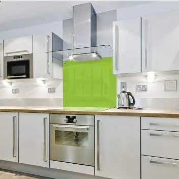 Image of Lime Green Colour Block Glass Splashback (1000w x 800h)