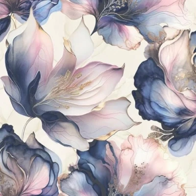Image of Muriva Elysian Floral Flowers Petal Pastel Abstract Metallic Wallpaper Feature Wall 10m Roll (Multi Colour 212501)