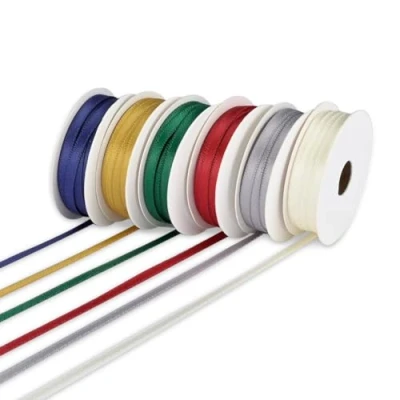 Image of Vaessen Creative Satin Ribbon Set, Christmas, A Mix of 6 Colours, 3mm x 2m, Elegant Shine for Tree Decorations, Card Making, Scrapbooks, Gift Wrapping, and More Festive Xmas Crafts
