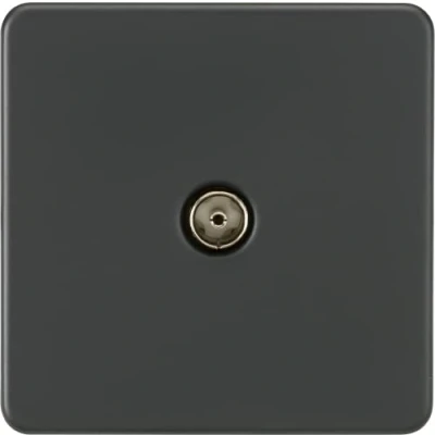 Image of KnightsBridge Screwless 1G TV Outlet (Non Isolated) Anthracite