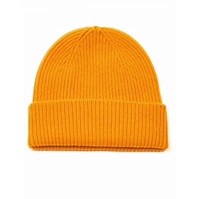 Image of Colorful Standard Merino Wool Beanie Hat Burned Yellow ONE SIZE