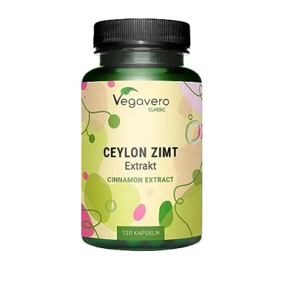 Image of Vegavero Ceylon Cinnamon 2500 mg High Strength Extract (10:1) NO Additives, Lab Tested Standarised 10% Polyphenols 4 Months Supply 120 Capsules Vegan