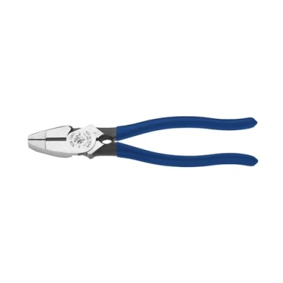 Image of Klein Tools D213 9NETH Lineman&#039;s Bolt Thread Holding Pliers, High Leverage Streamline Design with Rounded Nose and Knurled Jaw, 9 Inch