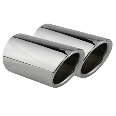 Image of L &amp; P A290 2 tailpipe trims, stainless steel, mirror polished, chrome, plug play, exhaust covers