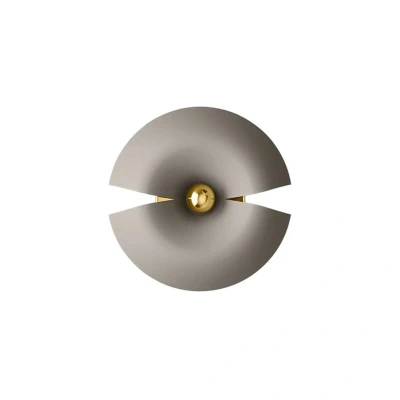 Image of AYTM Cycnus wall light, taupe, Ø 30 cm, plug, aluminium, E27