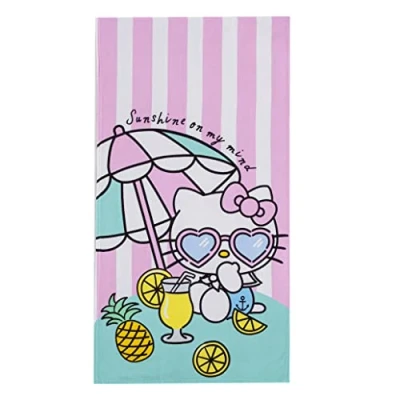 Image of Northwest Beach Towel, 30&quot; x 60&quot;, Hello Kitty Umbrella Drink