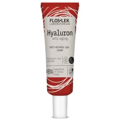 Image of Floslek HYALURON Anti Wrinkle eye Cream aging care Moisturising and firming of the skin Reduction dark circles under eyes 30 ml