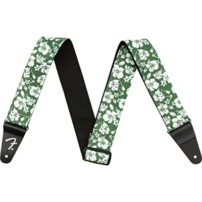 Image of Fender® Hawaiian Guitar Strap Width 5 cm Length 86 150 Green Floral