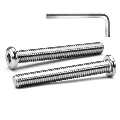 Image of MINHER M8 x 60mm 20Pcs Flat Head Hex Socket Cap Screws Bolts, Furniture 304 Stainless Steel 18 8, Full Thread (with Spanner)