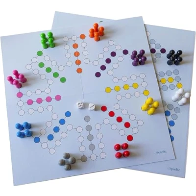 Image of Spieltz Party Ludo, XL Ludo Game for Many Players (Front 8 People, Back 10 People) (XL, 2nd Edition), 2. Cushion