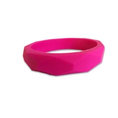 Image of ChewAid Chew Bangle Bracelet Training and Development Fidget Toy Necklace for,Sensory,Oral Motor, Anxiety, Autism, ADHD (Pink)