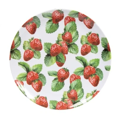 Image of Strawberry Field Side Plate Dinnerware Patterned Serving Dish Summer Design
