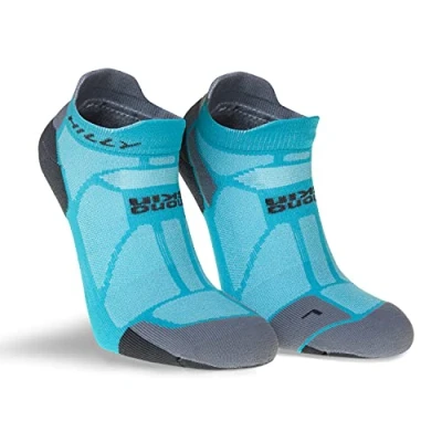 Image of Hilly Unisex Marathon Fresh Socklet Min Cushioning, Running Sock, Peacock/Charcoal, M UK