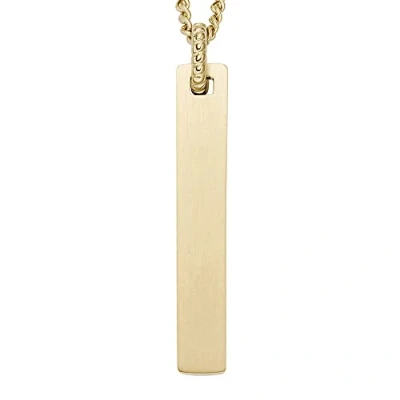 Image of Fossil Necklace for Men Drew Gold Tone Stainless Steel Chain Necklace, Length: 558.8mm +50mm, Width: 7.1mm, Height: 45mm, JF04464710