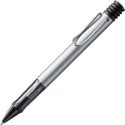 Image of Lamy AL star 225 Lightweight Ballpoint Pen Aluminium in White/Silver with Ergonomic Handle and Self Springing Metal Clip, Includes M 16 Large Refill