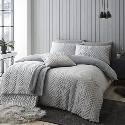 Image of Catherine Lansfield, Silver, Single Duvet Set
