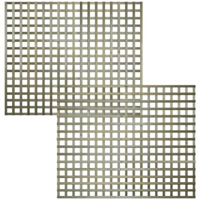 Image of Width: 6ft (183cm) x Height: 5ft (150cm 1500mm) Premier Flat Top Square Trellis Fence Topper Panel or Wall Climber Privacy Design Discreet 70mm Holes for Added