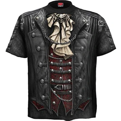 Image of Spiral Goth Wrap Allover T Shirt Black 3XL