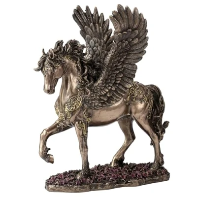 Image of Veronese Design 10 5/8 Inch Divine Pegasus Winged Horse Cold Cast Resin Statue Bronze Finish Animal Sculpture