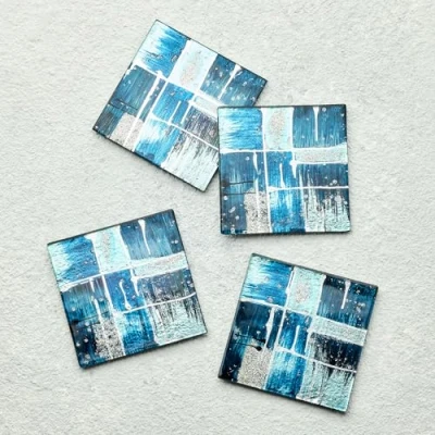 Image of Set of 4 Coasters Piazza Blue