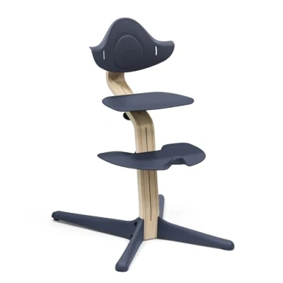 Image of Stokke Nomi Chair, Navy Inspires Active Sitting Tool Free, Seamless Adjustability Includes Stable Footrest &amp; Anti Tilt Wheels Holds Up to 150 kg