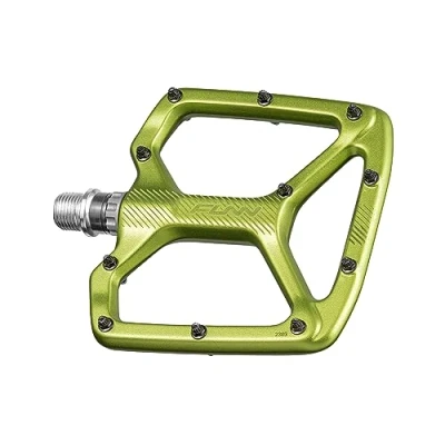 Image of Funn Python Flat Bike Pedals Wide Platform Bicycle for BMX/MTB Mountain Bike, 9/16 inch CrMo Axle (Green)