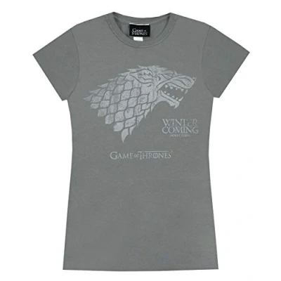Image of Game of Thrones Stark Winter is Coming Women&#039;s T Shirt Charcoal