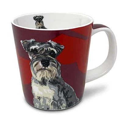 Image of Leslie Gerry Schnauzer Mug in Gift Box Fine Bone China Coffee Tea Cup