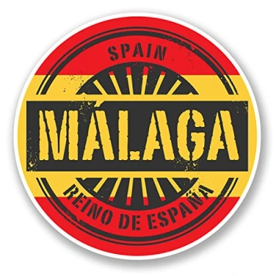 Image of 2 x 10cm Malaga Spain Vinyl Sticker Travel Luggage Tag Flag Map Laptop Fun #6016 (10cm 10cm)