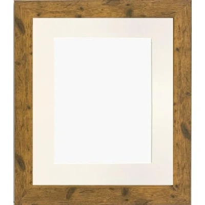 Image of FRAMES BY POST Studio Antique Wood Picture Photo Frame with Ivory Mount A1 for Image Size A2