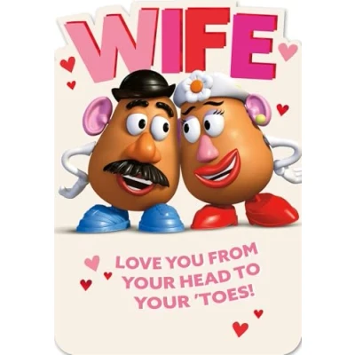 Image of Cards Mr. Potato Head Valentine&#039;s Day, Wife Love Message, to Toes Design