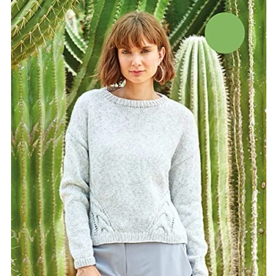 Image of Sirdar No.1 Aran Stonewashed Knitting Pattern 8268 Sweater