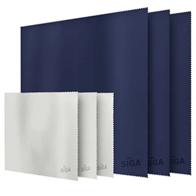Image of MR.SIGA Premium Microfiber Cleaning Cloths for Lens, Eyeglasses, Screens, Tablets, 3 Pack in Navy with 16 x inch, Gray 6 7 inch