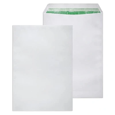 Image of Basildon Bond C4 A4 Envelopes Premium 120gsm Recycled White Peel &amp; Seal 50 Pack