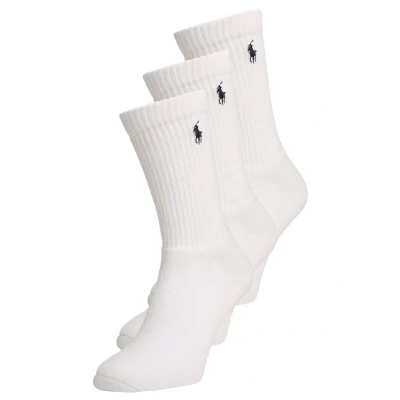 Image of Polo Ralph Lauren CREW 3 PACK Socks, Men&#039;s, Size: One Size, White