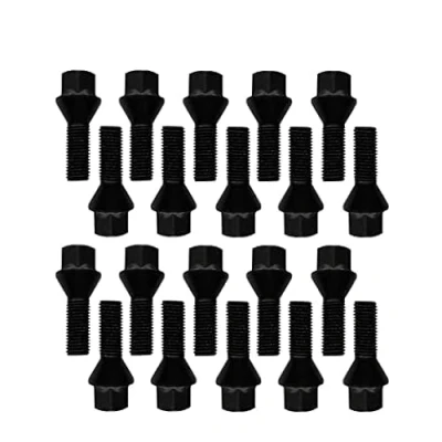 Image of 20 Wheel Bolts Taper Seat 60 M12 x 1.25 28 mm Compatible with Alfa Romeo, Peugeot, Fiat, Citroen