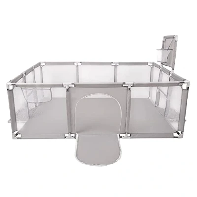 Image of Selonis Baby Playpen Big Size Playground No Balls for Kids, Grey