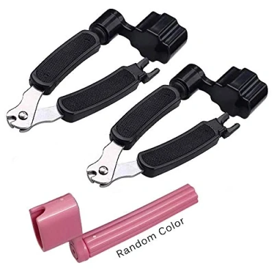 Image of Guitar String Winder, 2 Pieces Winder Cutter, Cutter String, Tool, with for Electric Ukulele Repair Accessories (Black)