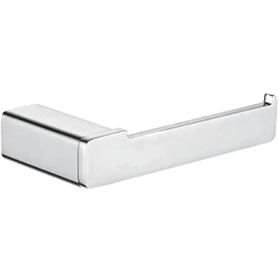 Image of Ibergrif Plinto, Square Toilet Paper Holder without Cover, Brass Roll Shelf, Chrome