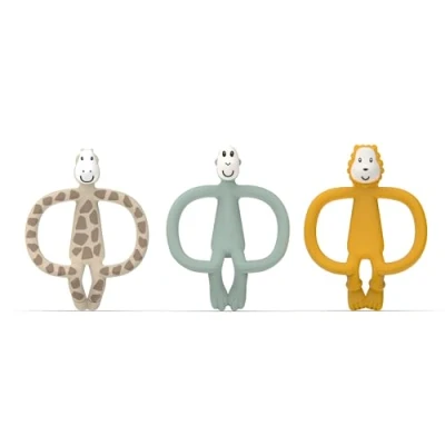 Image of Matchstick Monkey, Antimicrobial Animal Teether Gift Set 3 Pack, Designs, Ludo Lion, Gigi Giraffe &amp; Monkey