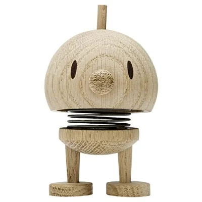 Image of Hoptimist Bumble, Wooden Decoration, Bobble Figure Made of Wood, Decorative Scandinavian, Living Room, Desk Office Gadgets, Great Small Gifts, 4.5 x 5.8 7.6 cm, Small, Raw Oak