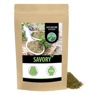 Image of dried savory (250g, 8.8oz), rubbed savory, gently 100% pure and natural, without additives