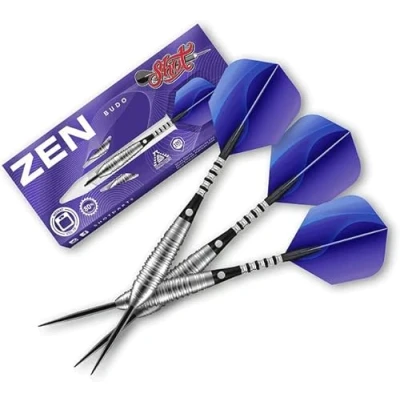 Image of Shot! Darts Zen Budo Steel Tip Dart Set Front Weighted 80% Tungsten Barrels 26 gram