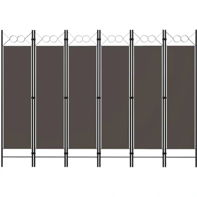 Image of &quot;vidaXL 6 Panel Room Divider Anthracite Iron and Fabric Partition for Living Room, Bedroom, Kids Industrial Modern Style&quot;