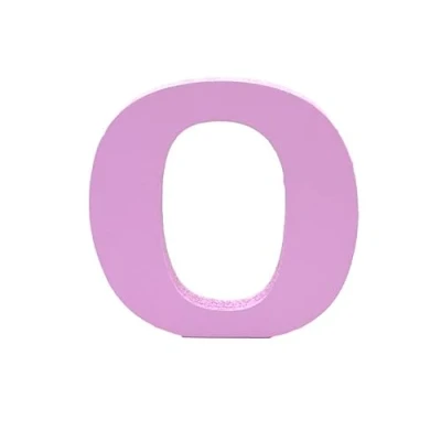 Image of Pink Wooden MDF Letter O Size 13cm Tall Free Standing Letters for Arts &amp; Crafts Personalized Name Decor