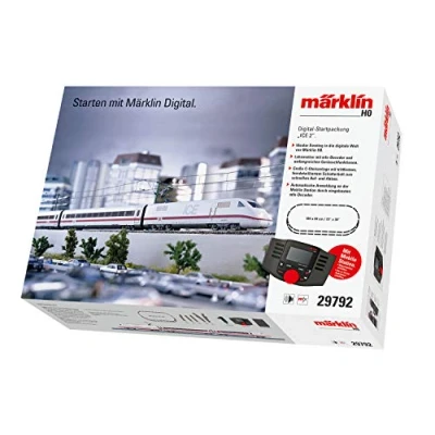 Image of Märklin 29792 Startpackung Digital Starter Pack 2, Gauge H0 Model Railway, Many Sound Functions, with Mobile Station and C Track Rails, Ice Design